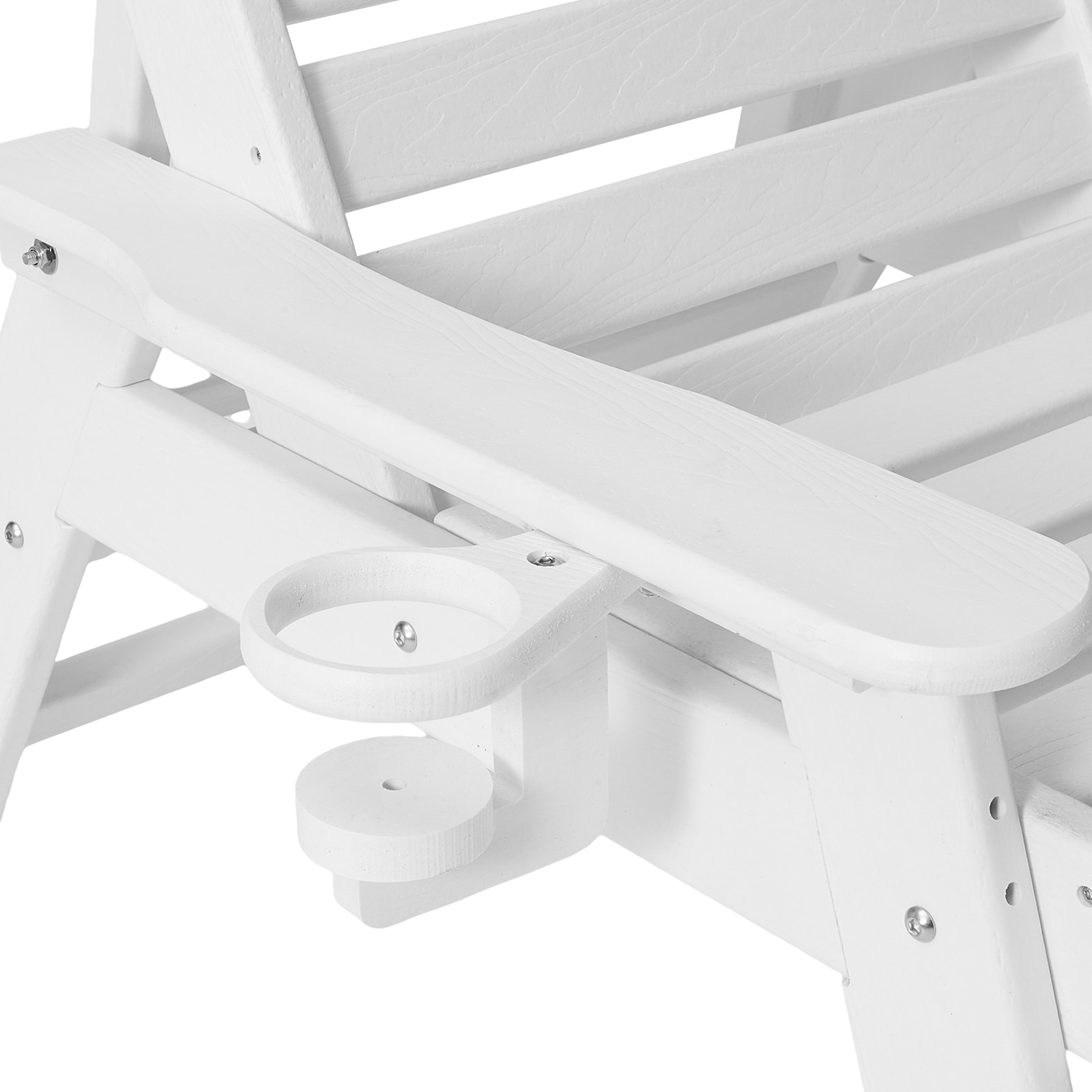 Outdoor Chaise Lounge Chair 6 Position Adjustable Reclining Bench Lounger White_maomaolike.com